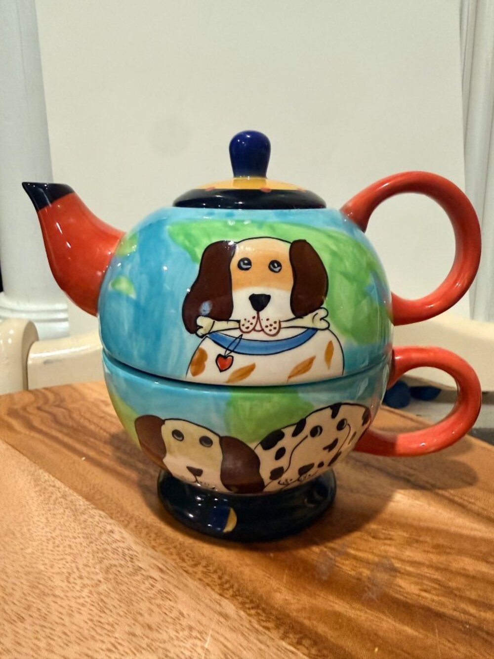 Dogzilla teapot cup stackable set designed by Candace Reiter